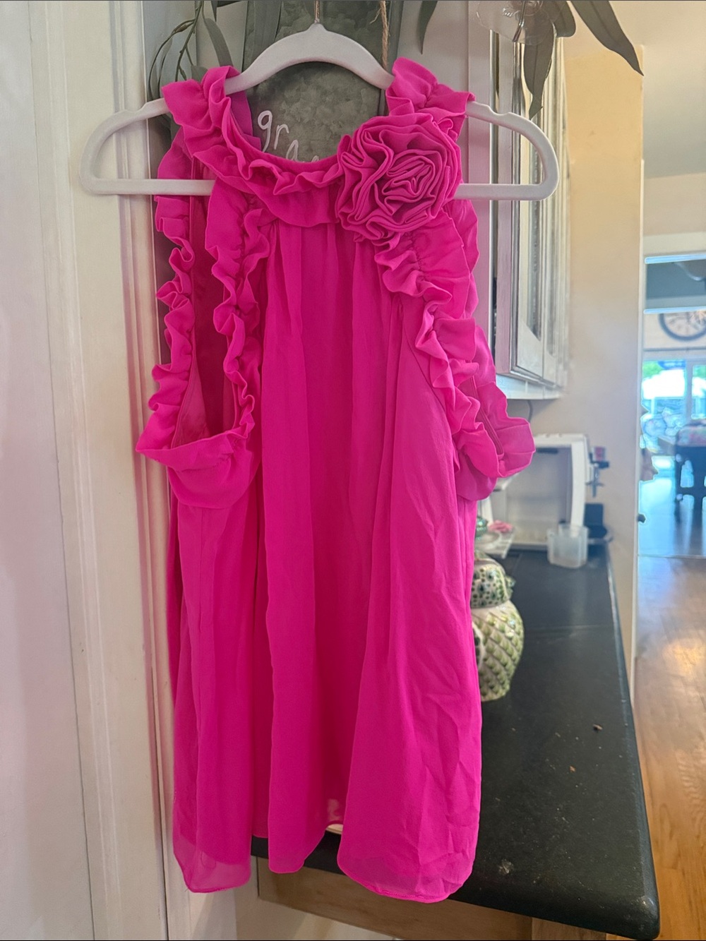 Lilly Pulitzer Hot Pink Ruffle Flower Dress for Women